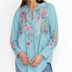 JOHNNY WAS WORKSHOP Ashley Henley Tunic (roomy) Size Small, NWT